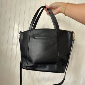 Black Leather Shoulder Purse